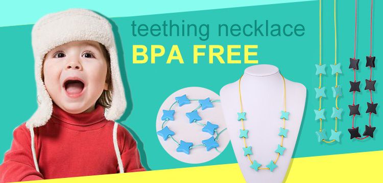 Silicone Jewelry Baby Teething Necklace for mom to wear