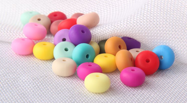 Multicolored Chewable Silicone beads for teething necklace