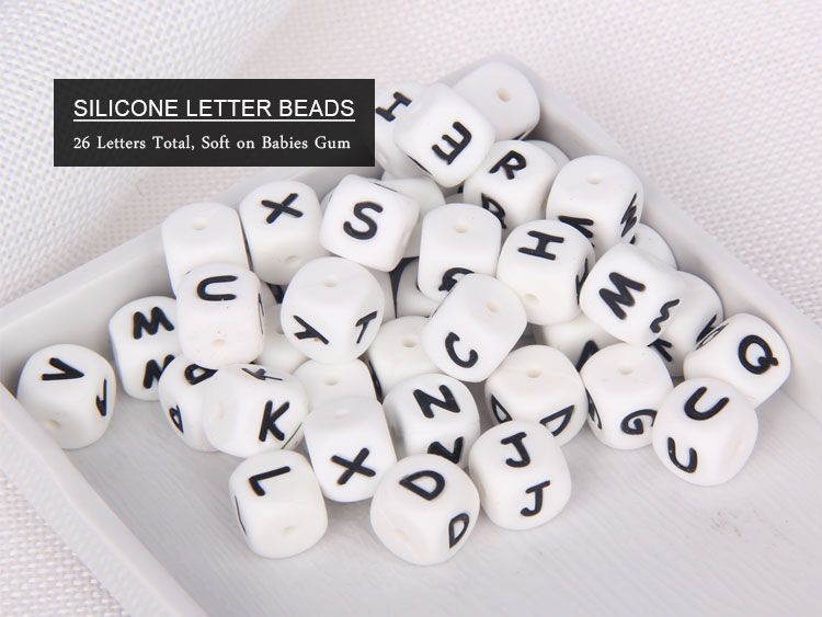  Silicone Alphabet Letter Teething Beads wholesale