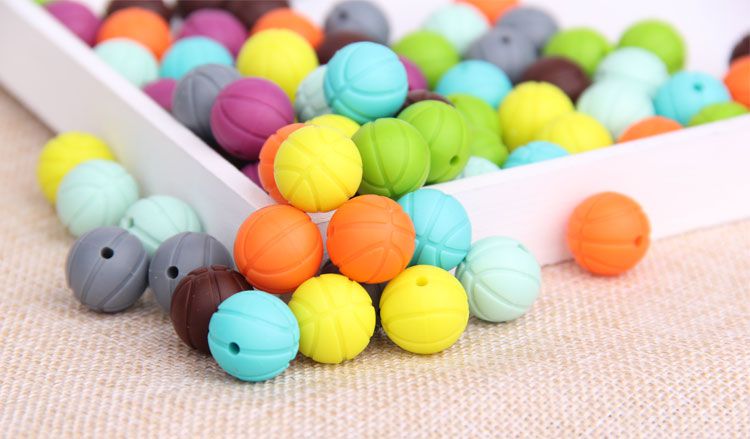 BPA Free Silicone Beads Wholesale, Basketball silicone beads