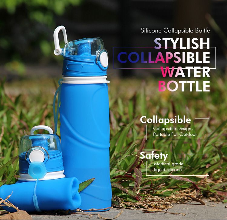 Silicone water bottle, Reusable Leak Proof Foldable water bottle