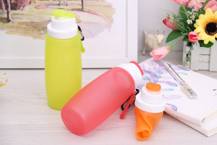 Collapsible Bottle, Silicone Collapsible Pocket-sized Travel Water Bottle