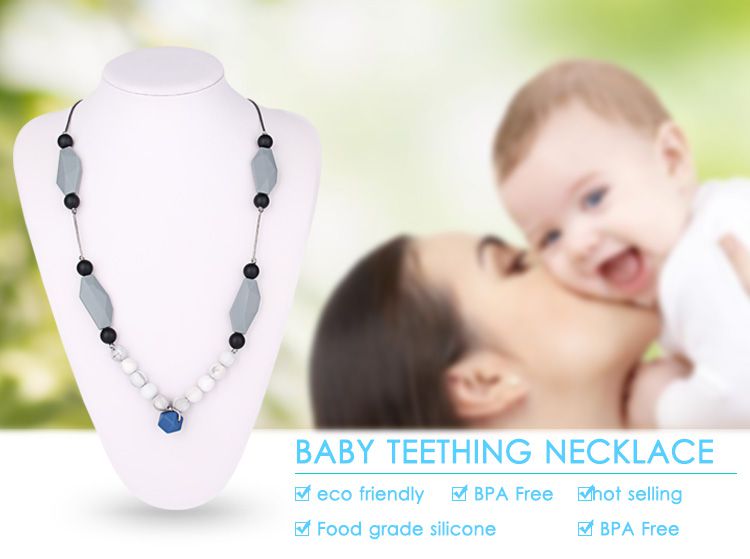 KnSam Silicone Teething Necklace for Women and Baby Owl Chain Length 80CM
