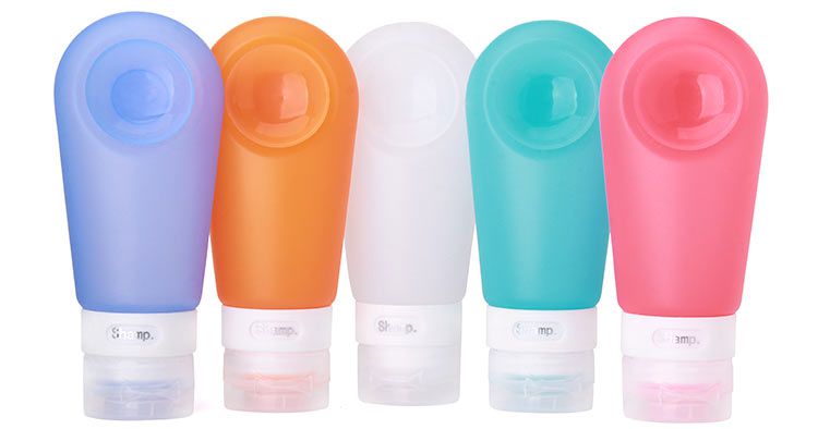 colorful silicone travel bottle
