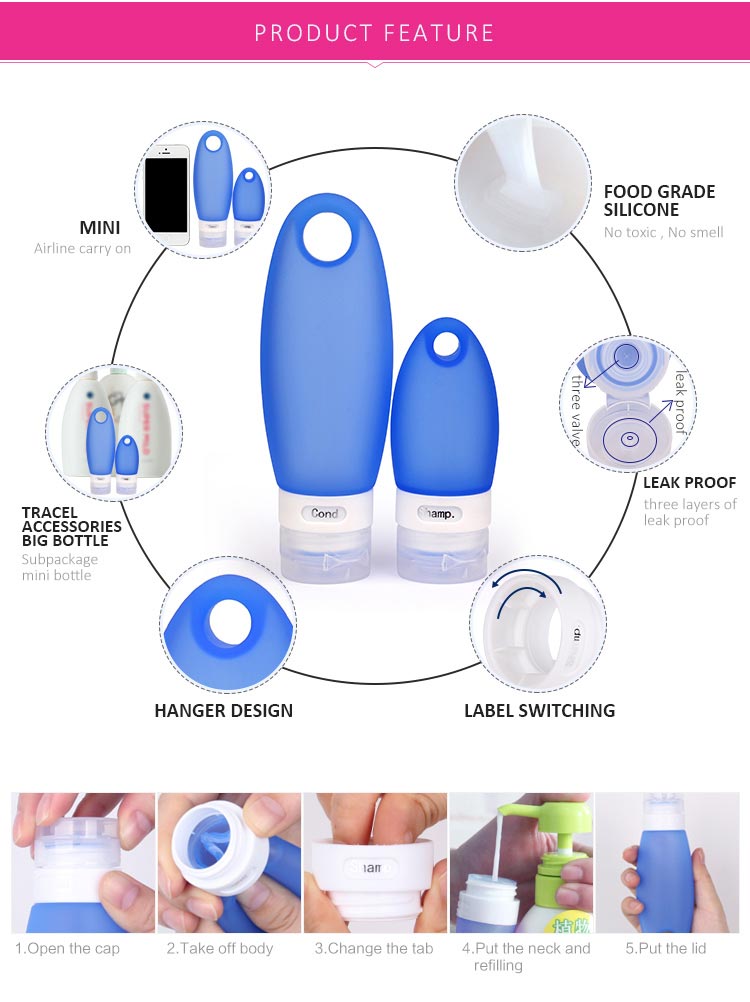 silicone travel bottle set