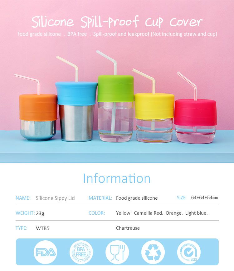 Silicone Sippy Cup Lids, Spill-Proof Sippy Cup for babies