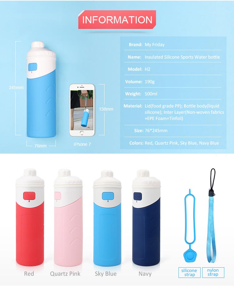 Collapsible insulated water bottle