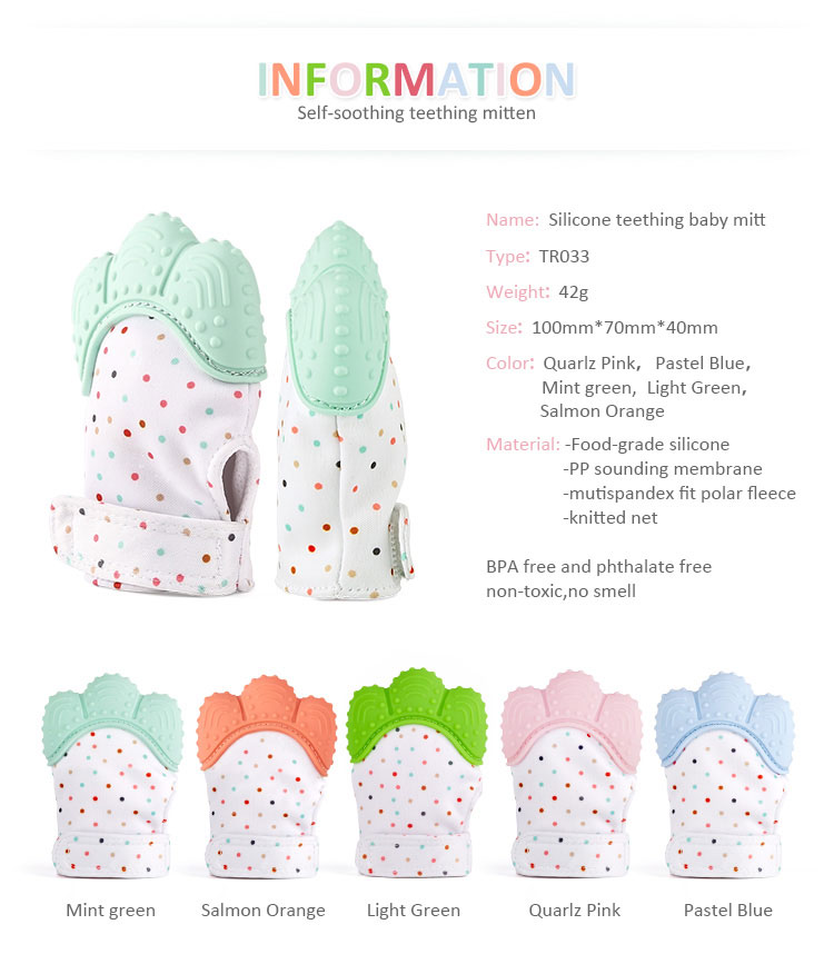 Silicone teething mittens