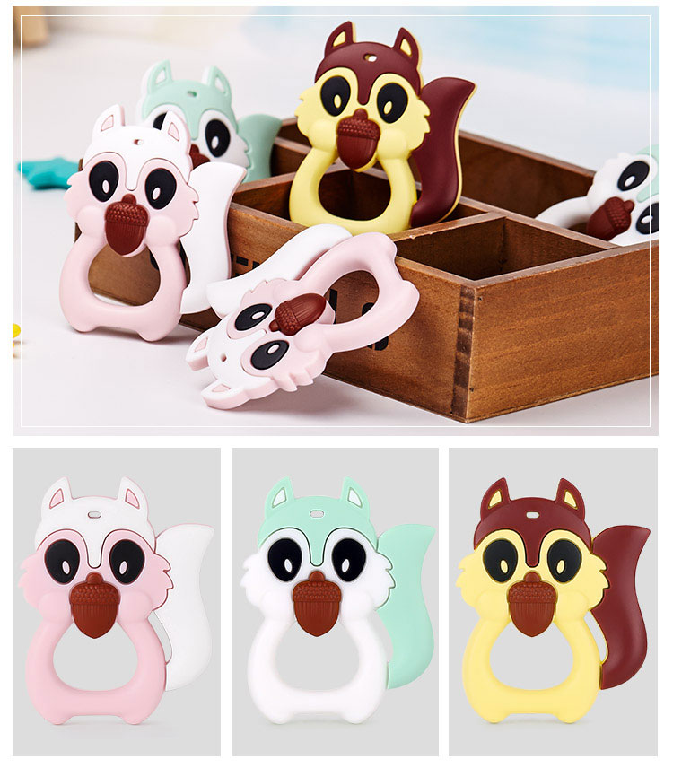 Squirrel baby toy, mombella squirrel silicone teether|squirrel baby toy