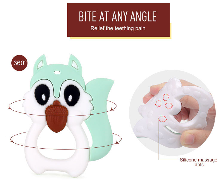 Adorable squirrel Silicone Teething Toy