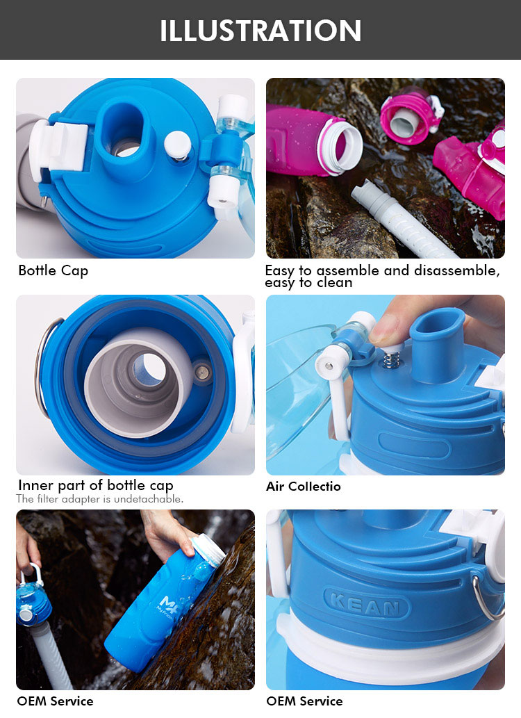 collapsible water bottle with filter wholesale