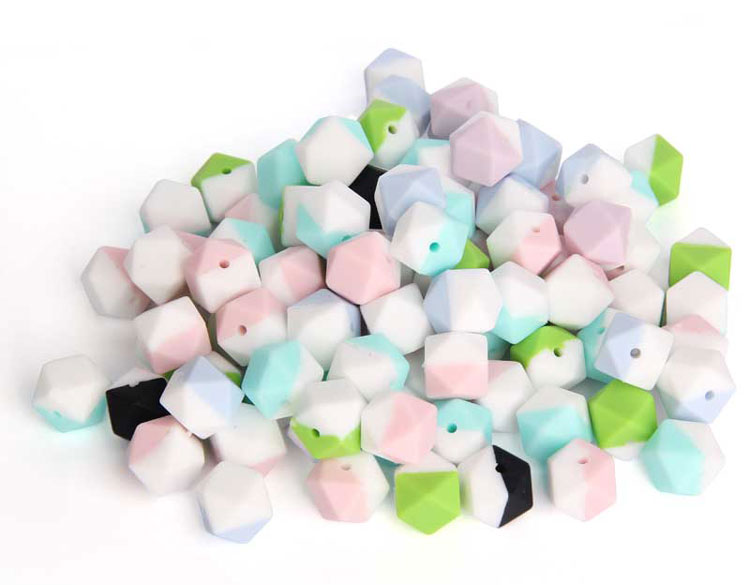 Hexagon silicone beads