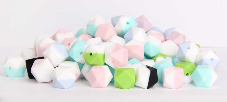 Hexagon silicone beads