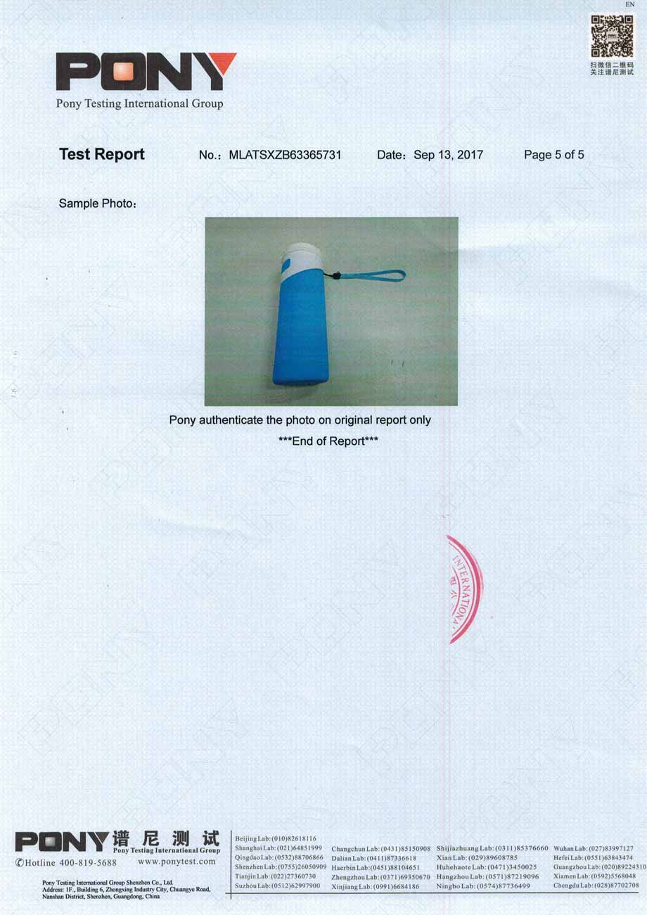 Silicone insulated water bottle LFGB certificate