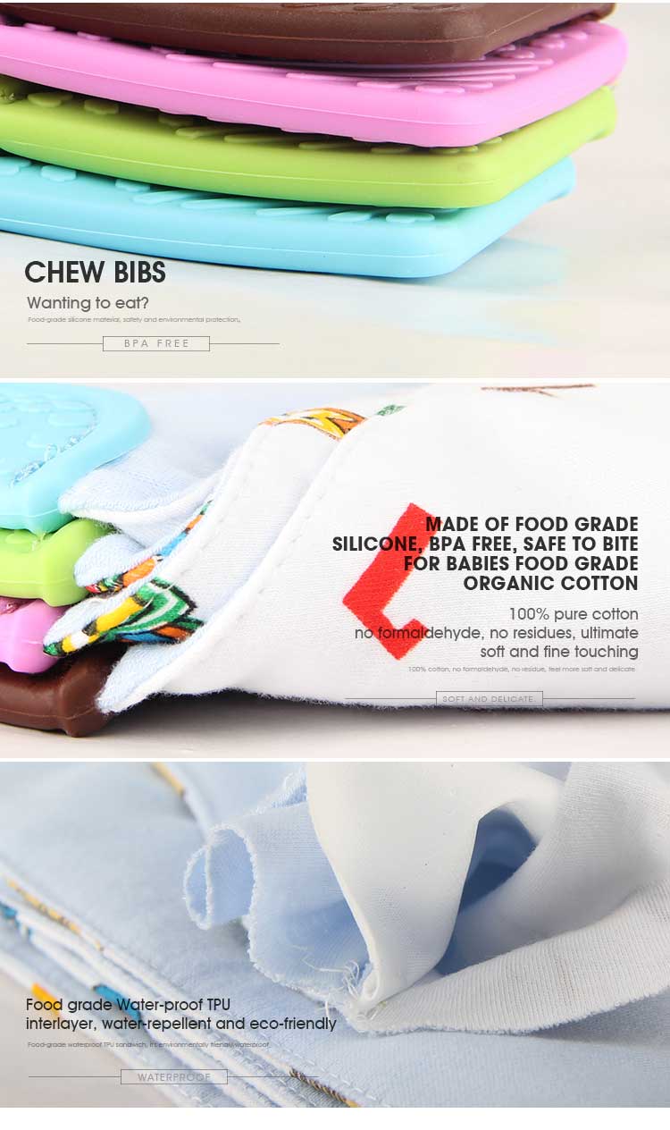 silicone teething bibs