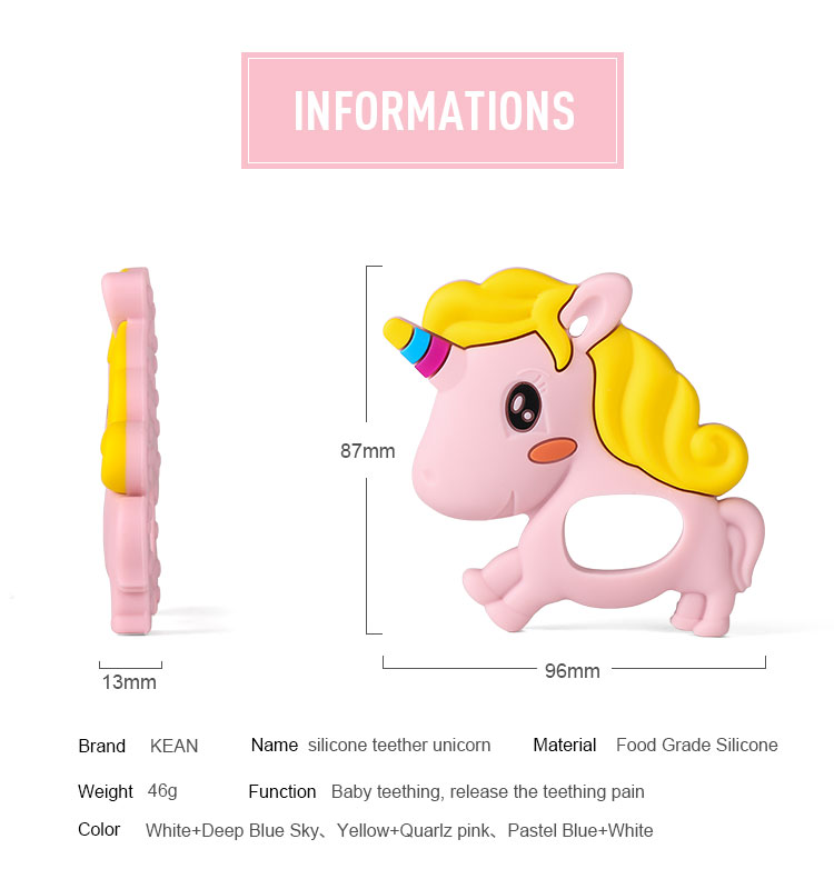 silicone teether unicorn