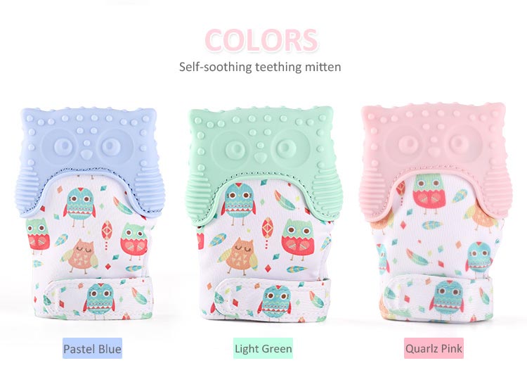 cut owl teething glove for babies