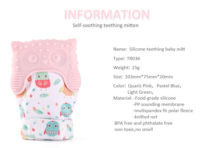 silicone baby teething mitt