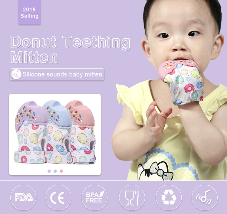 2018 hot selling teething mitt uk, wholesale baby chew mitt