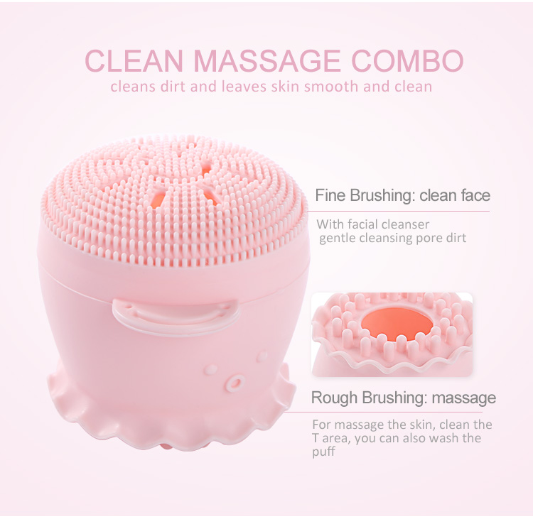silicone facial cleansing brush