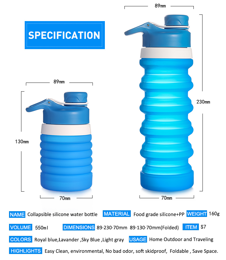 Flexible foldable bottle