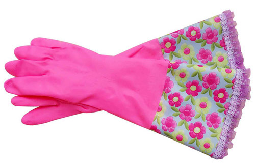 plastic dishwashing gloves