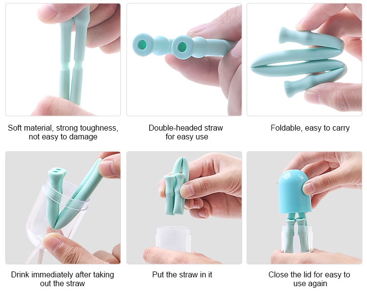 How to Foldabel Reusable Silicone Drinking Straws