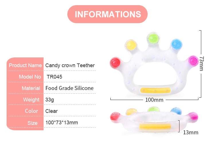 custom silicone teether crown