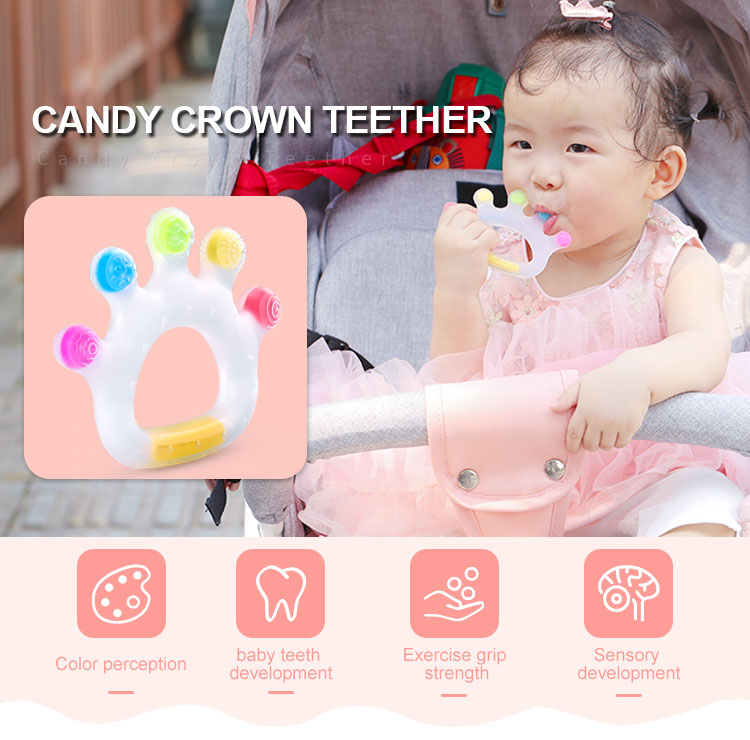 Cooling Teether Custom Safe Baby silicone teether toys Crown