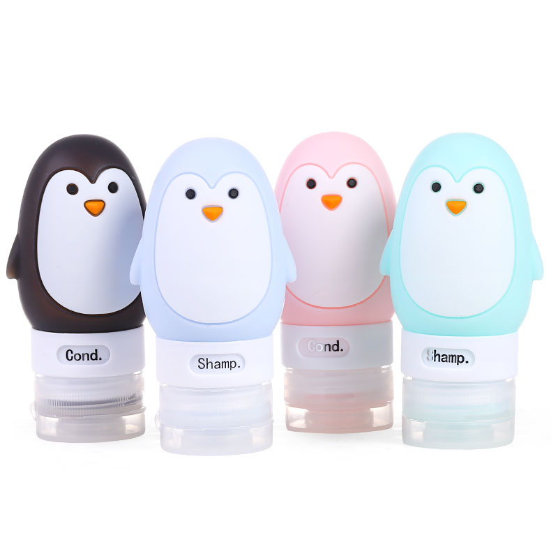 Colorful penguin travel bottle