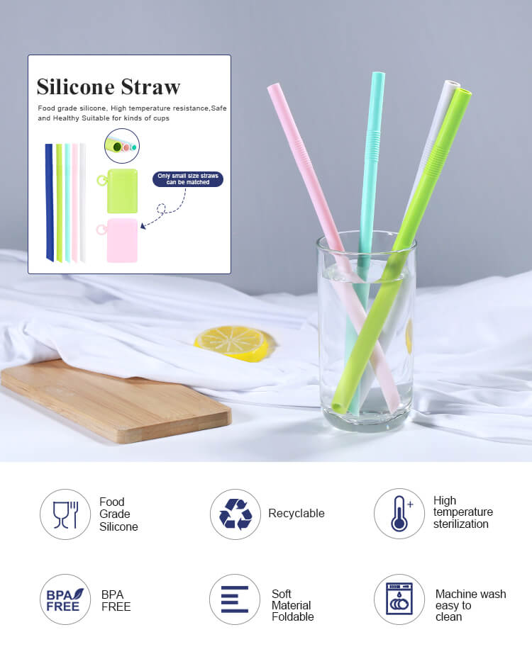 Reusable silicone straw