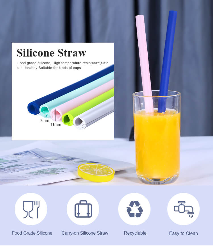 Split silicone straw