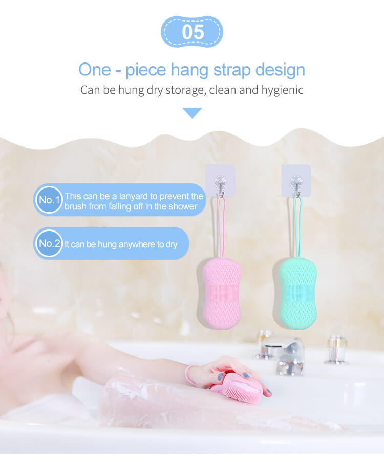 Silicone shower brush hook design