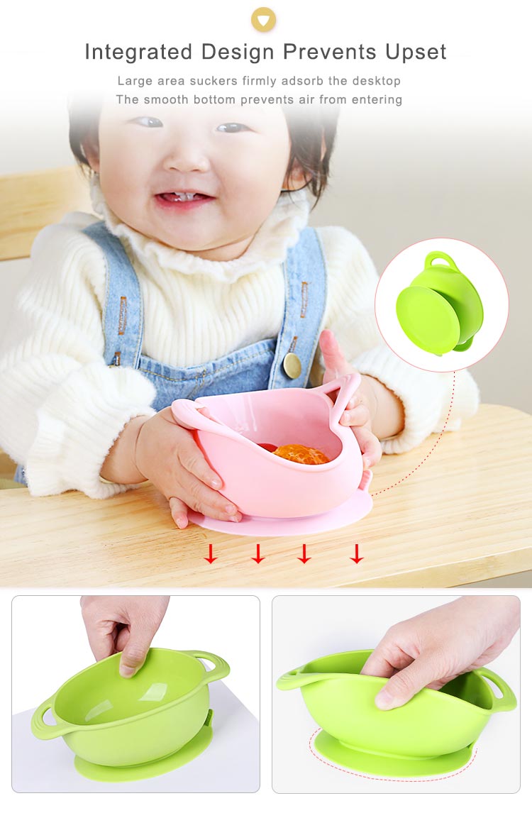 Silicone Suction Bowl Plate Bib And Spoon Baby Feeding Set Wholesale
