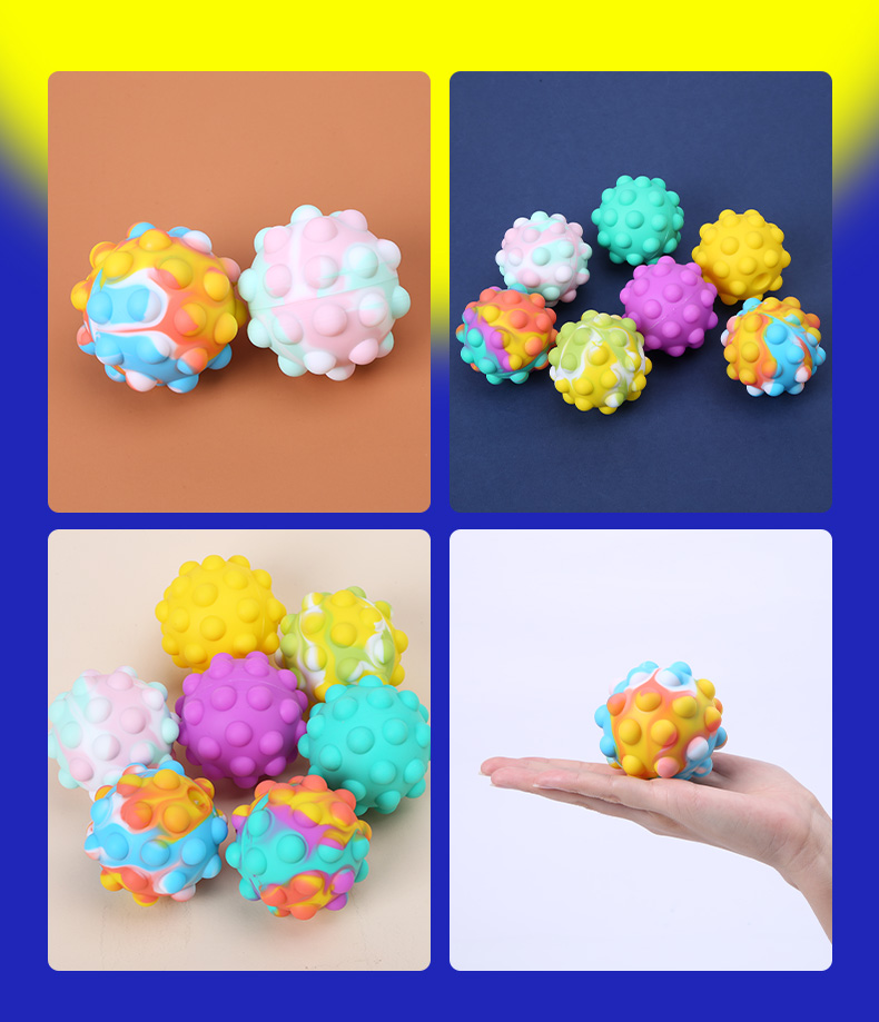 EverToys Squeeze Ball - 3x pièces - Balle anti-stress - Fidget Toys - Pop  it Ball 
